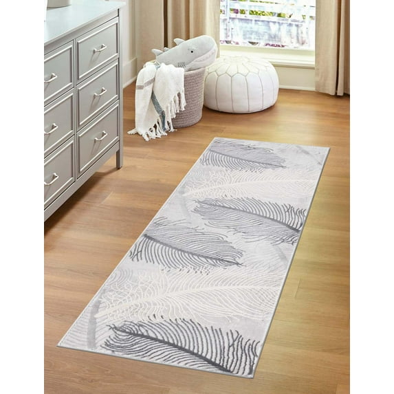 Rugs.com Finsbury Collection Rug – 2' x 6' Runner Gray Medium Rug Perfect For Living Rooms, Large Dining Rooms, Open Floorplans
