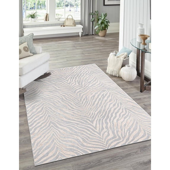 Rugs.com Finsbury Collection Rug – 5' 3 x 8' Gray And Ivory Medium Rug Perfect For Living Rooms, Large Dining Rooms, Open Floorplans