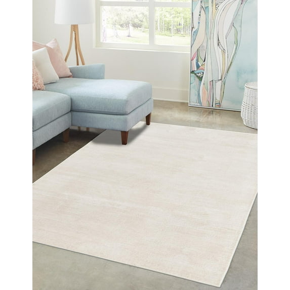 Rugs.com Finsbury Collection Rug – 5' 3 x 8' Ivory Medium Rug Perfect For Living Rooms, Large Dining Rooms, Open Floorplans