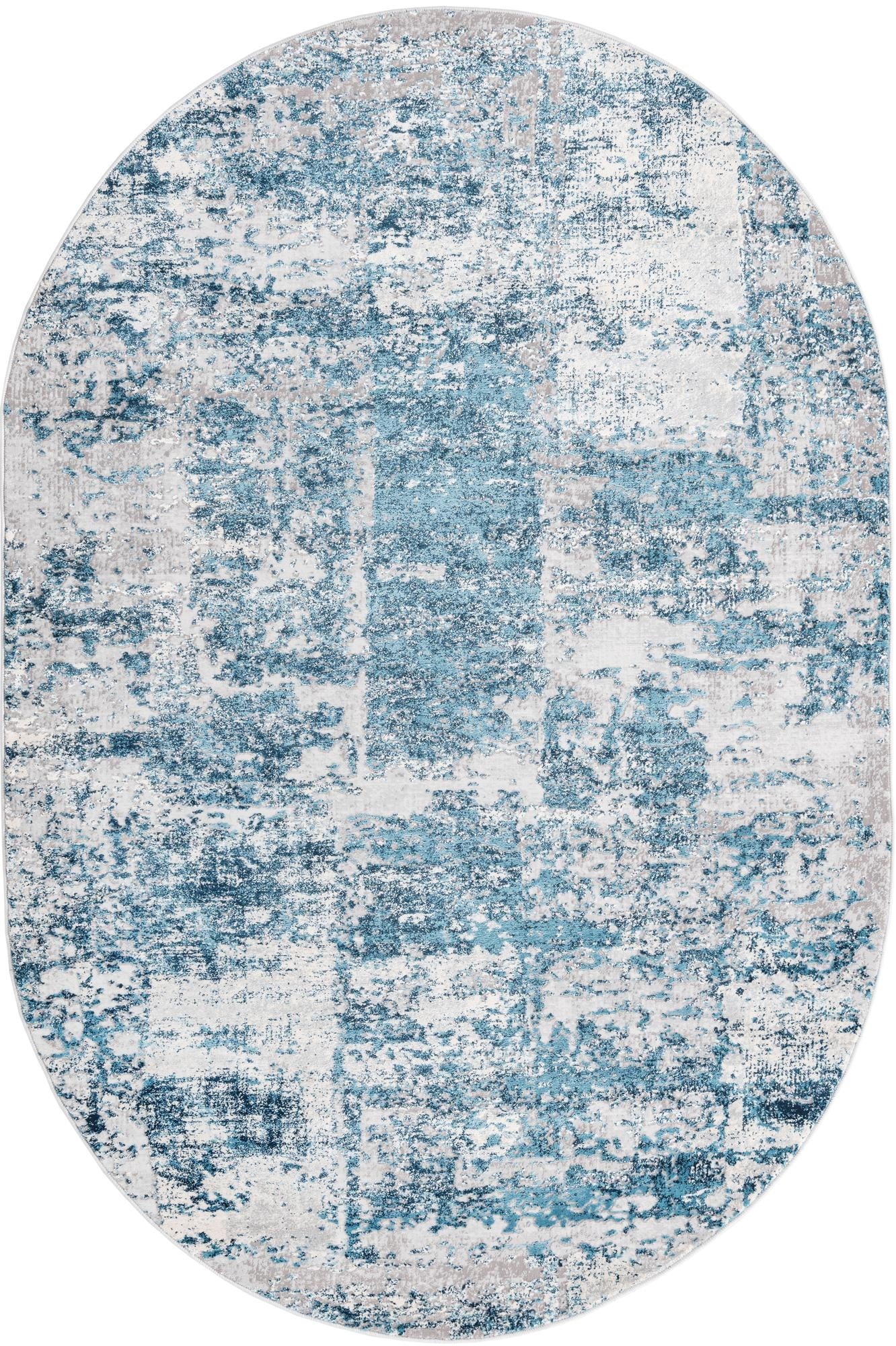 Blue Rug Plan Rugs.com Finsbury Collection Rug – 5' 3 x 8' Oval Blue Medium Rug ...