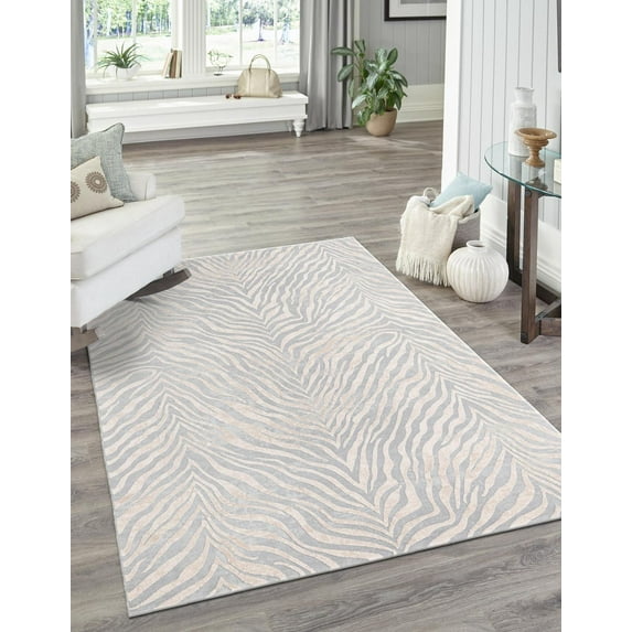 Rugs.com Finsbury Collection Rug – 6' x 9' Gray And Ivory Medium Rug Perfect For Living Rooms, Large Dining Rooms, Open Floorplans