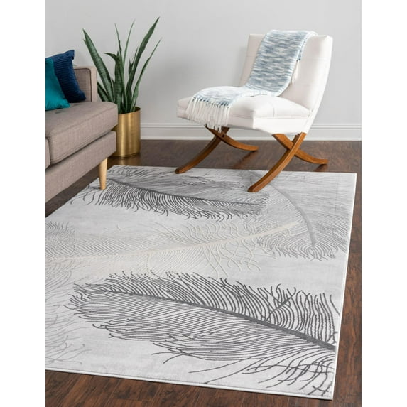 Rugs.com Finsbury Collection Rug – 7' 10 x 10' Gray Medium Rug Perfect For Living Rooms, Large Dining Rooms, Open Floorplans