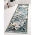 thumbnail image 1 of Rugs.com Fleur Collection Rug – 10 Ft Runner Blue Medium-Pile Rug Perfect For Hallways, Entryways, 1 of 9