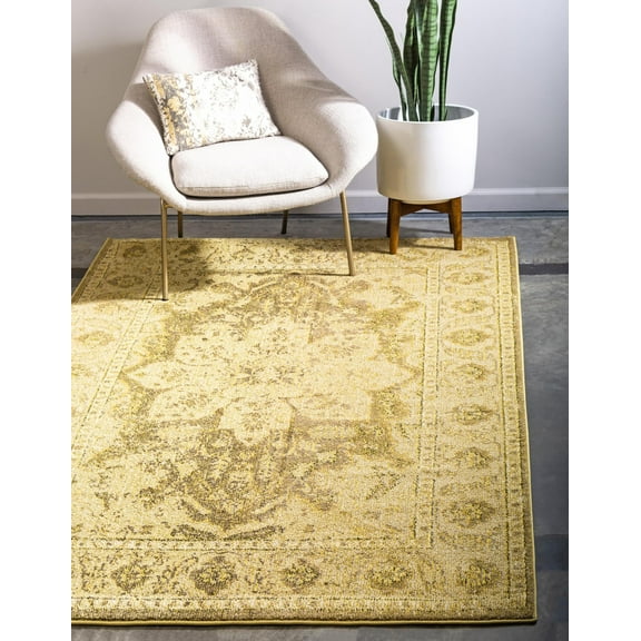 Rugs.com Fleur Collection Rug – 10' x 16' Beige Medium-Pile Rug Perfect For Living Rooms, Large Dining Rooms, Open Floorplans