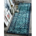 thumbnail image 1 of Rugs.com Fleur Collection Rug – 6 Ft Runner Blue Medium-Pile Rug Perfect For Hallways, Entryways, 1 of 9