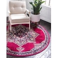 thumbnail image 1 of Rugs.com Fleur Collection Rug – 6' Round Pink Medium-Pile Rug Perfect For Kitchens, Dining Rooms, 1 of 8