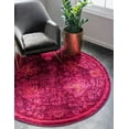 thumbnail image 1 of Rugs.com Fleur Collection Rug – 6' Round Red Medium-Pile Rug Perfect For Kitchens, Dining Rooms, 1 of 9