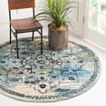 thumbnail image 1 of Rugs.com Fleur Collection Rug – 8' Round Blue Medium-Pile Rug Perfect For Kitchens, Dining Rooms, 1 of 9
