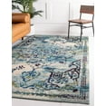 thumbnail image 1 of Rugs.com Fleur Collection Rug – 8' x 10' Blue Medium-Pile Rug Perfect For Living Rooms, Large Dining Rooms, Open Floorplans, 1 of 9