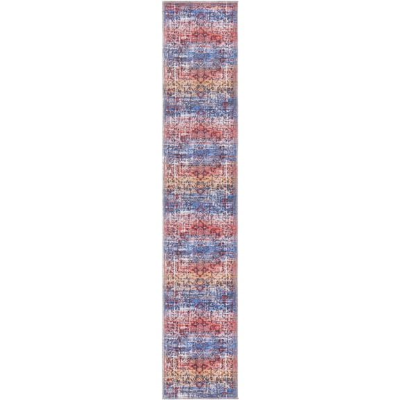 Rugs.com Francesca Collection Washable Rug – 10 Ft Runner Autumn Flatweave Rug Perfect For Hallways, Entryways