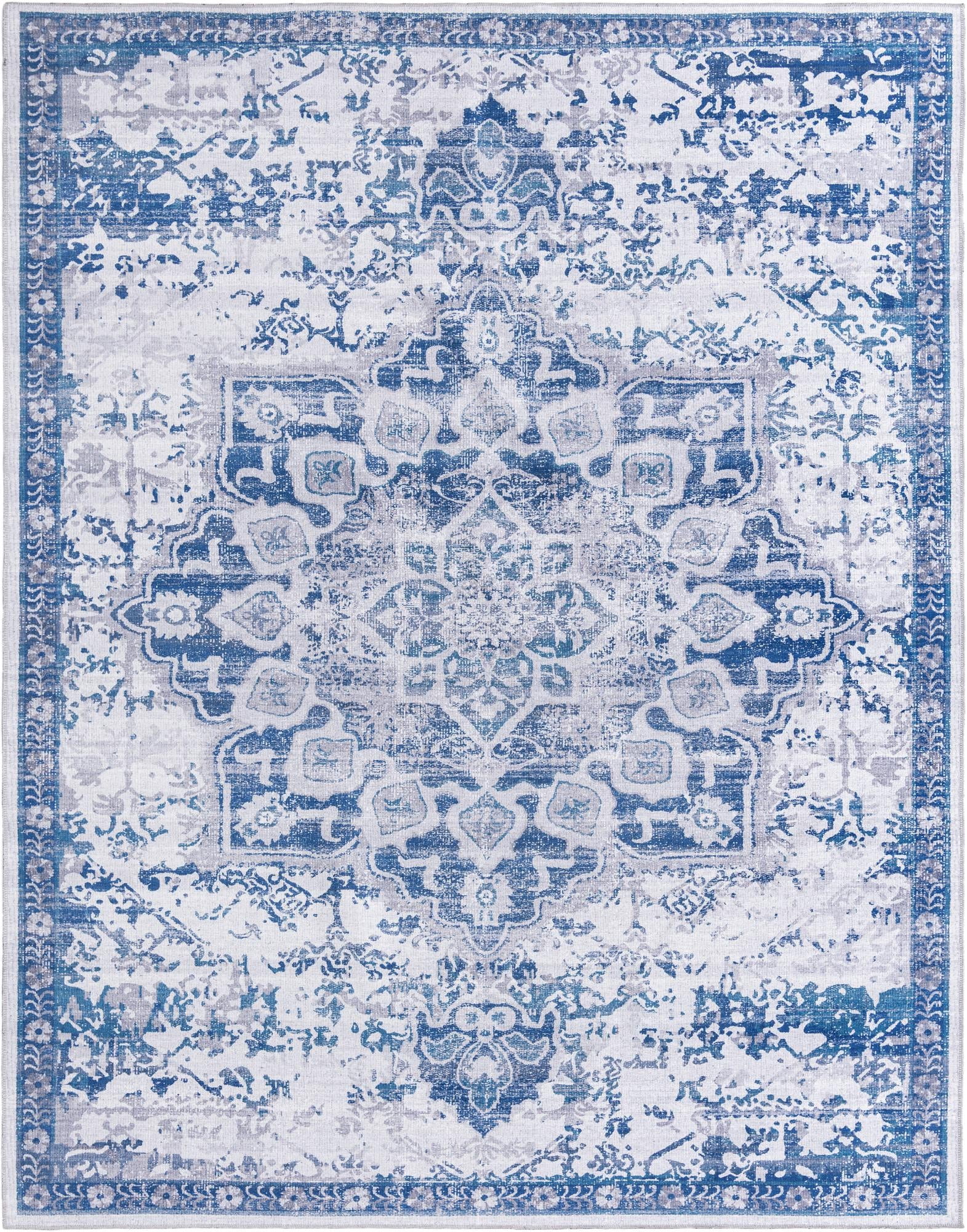 Blue Rug Plan Rugs.com Francesca Collection Washable Rug – 10' x 13' Gray Blue ...