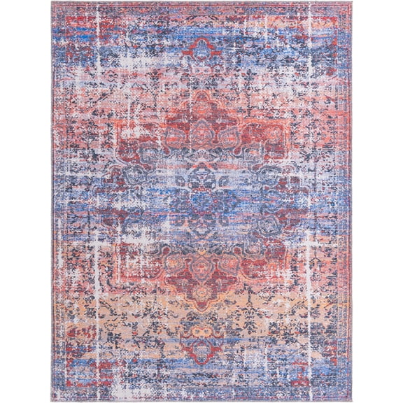 Rugs.com Francesca Collection Washable Rug – 9' x 12' Autumn Flatweave Rug Perfect For Living Rooms, Large Dining Rooms, Open Floorplans