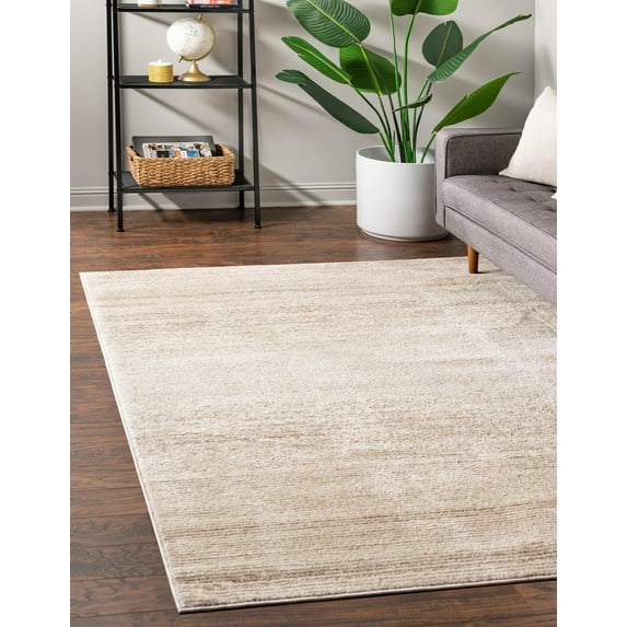 Rugs.com Gemstone Collection Rug – 4' x 6' Ivory Medium Rug Perfect For Living Rooms, Large Dining Rooms, Open Floorplans