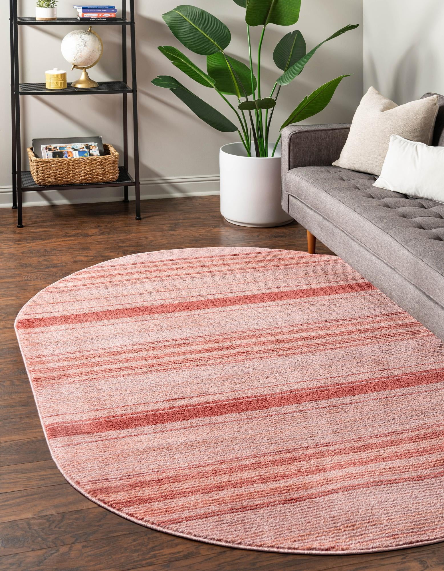 Gemstone Rug Rugs.com Gemstone Collection Rug – 5' 2 x 7' 8 Oval Rusty Pink Rose ...