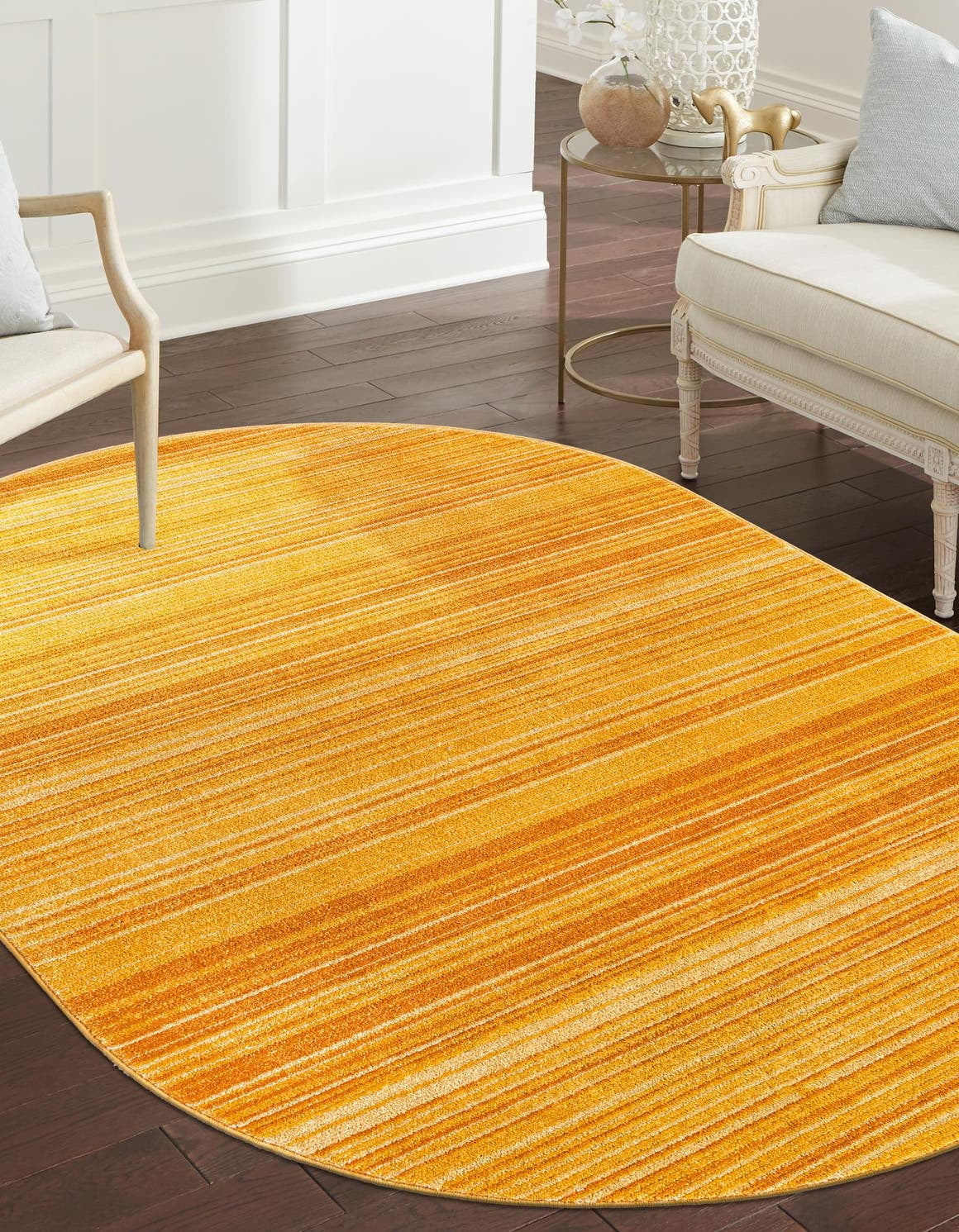 Gemstone Rug Rugs.com Gemstone Collection Rug – 5' 2 x 7' 8 Oval Yellow Medium Rug ...