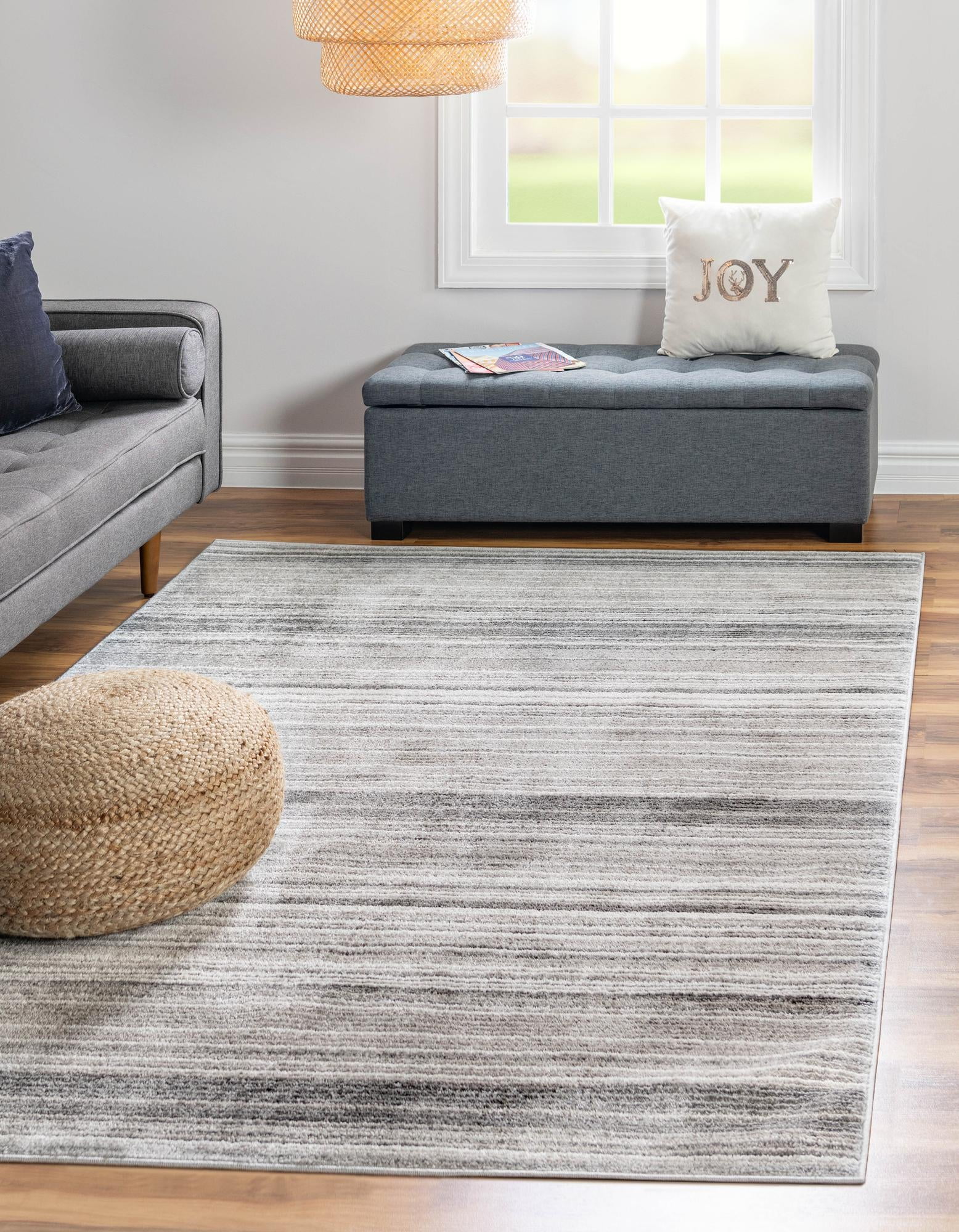 Rugs.com Gemstone Collection Rug – 6' x 8' 9 Gray Medium Rug Perfect ...