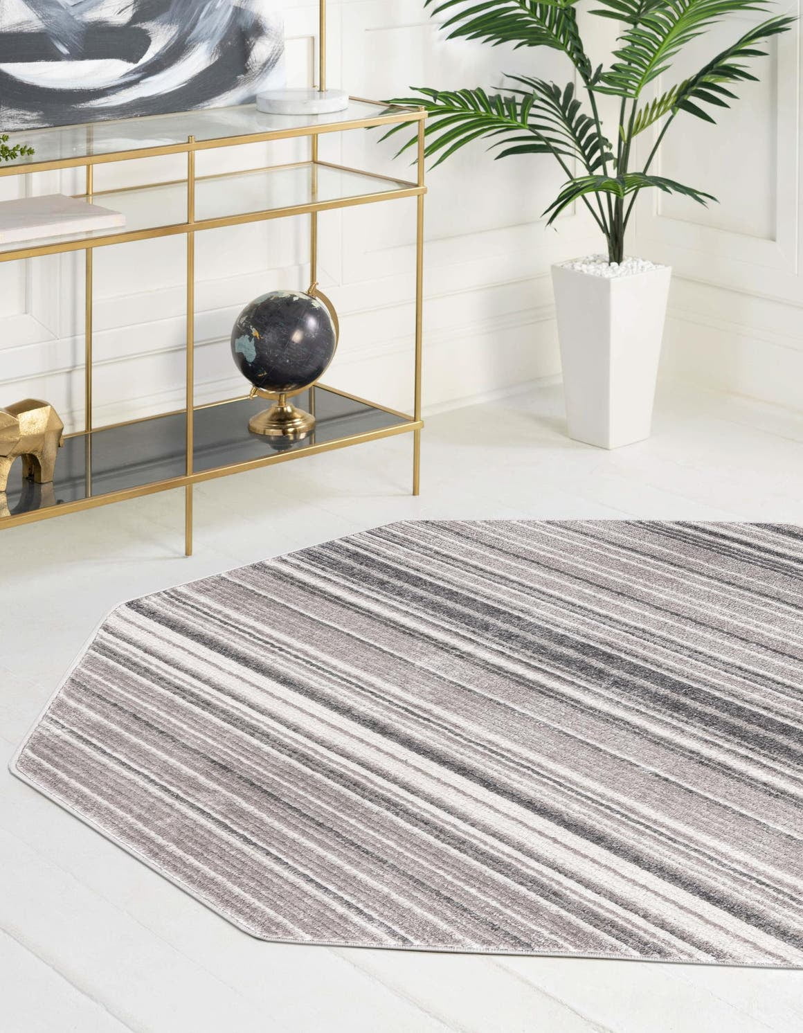 Gemstone Rug Rugs.com Gemstone Collection Rug – 7' Octagon Gray Medium Rug Perfect ...