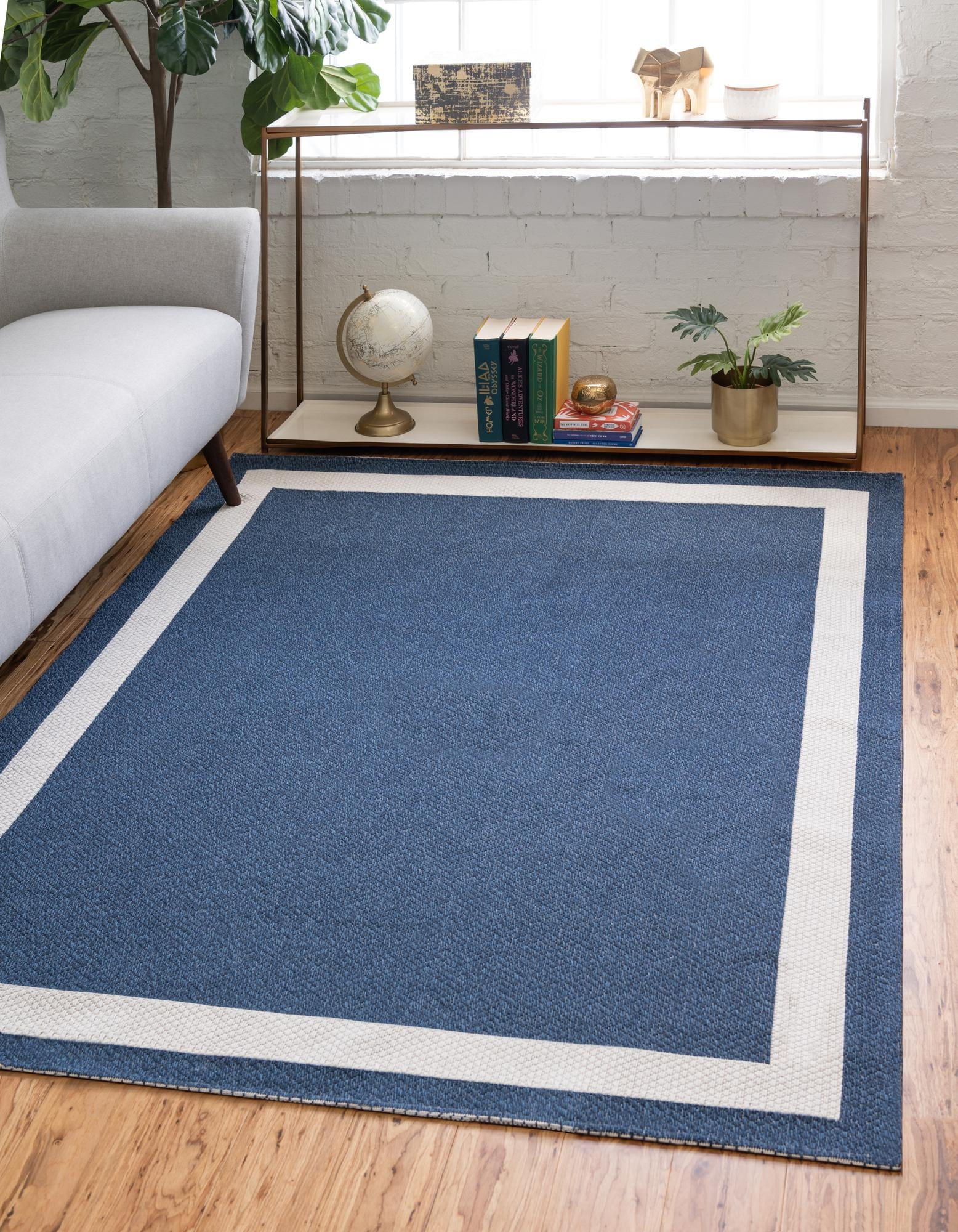 Rugs.com Georgia Collection Rug – 2' x 3' Navy Blue Flatweave Rug ...