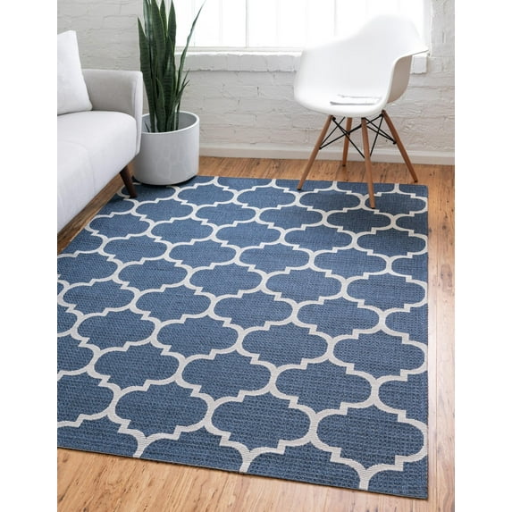 Rugs.com Georgia Collection Rug – 2' x 3' Navy Blue Flatweave Rug Perfect For Living Rooms, Large Dining Rooms, Open Floorplans