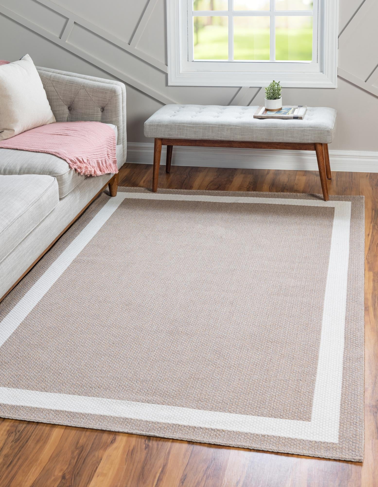 Rugs.com Georgia Collection Rug – 2' x 3' Taupe Flatweave Rug Perfect ...