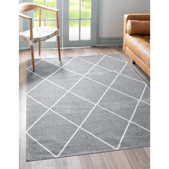 Rugs.com Georgia Collection Rug – 7' x 10' Dark Gray Flatweave Rug Perfect For Living Rooms, Large Dining Rooms, Open Floorplans