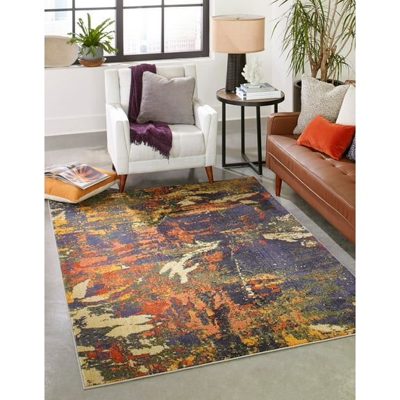 Rugs.com Haerfest Collection Rug – 2' x 3' Brown Low Rug Perfect For Entryways, Kitchens, Breakfast Nooks, Accent Pieces