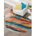 thumbnail image 1 of Rugs.com Haerfest Collection Rug – 5 Ft Round Multi Low Rug Perfect For Kitchens, Dining Rooms, 1 of 9