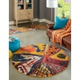 thumbnail image 1 of Rugs.com Haerfest Collection Rug – 5 Ft Round Yellow Low Rug Perfect For Kitchens, Dining Rooms, 1 of 9