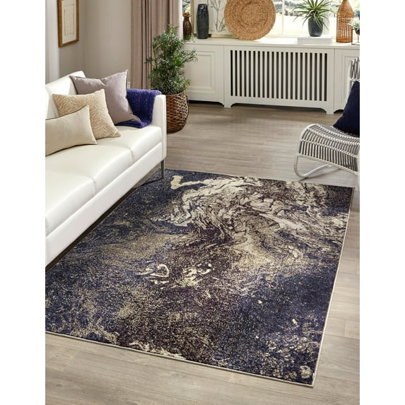 Rugs.com Haerfest Collection Rug – 8' x 10' Gray Low Rug Perfect For Living Rooms, Large Dining Rooms, Open Floorplans