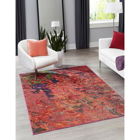 Rugs.com Haerfest Collection Rug – 9' x 12' Multi Low Rug Perfect For Living Rooms, Large Dining Rooms, Open Floorplans