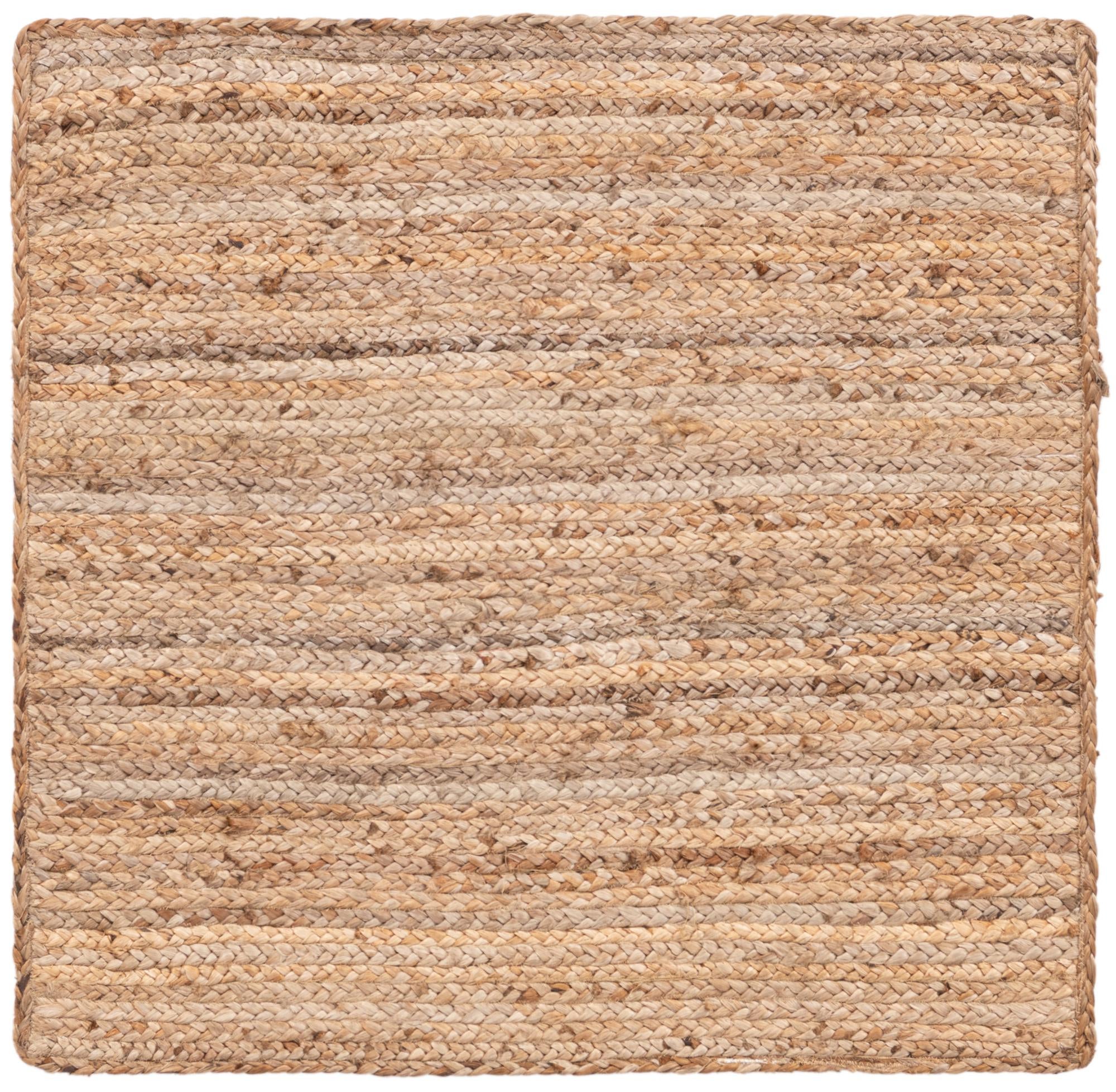 Rugs.com Hand Braided Jute Rug – 3 Ft Square Natural Flatweave Rug ...