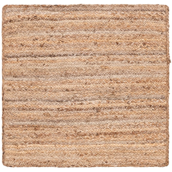 Rugs.com Hand Braided Jute Rug – 3 Ft Square Natural Flatweave Rug Perfect For Living Rooms, Kitchens, Entryways