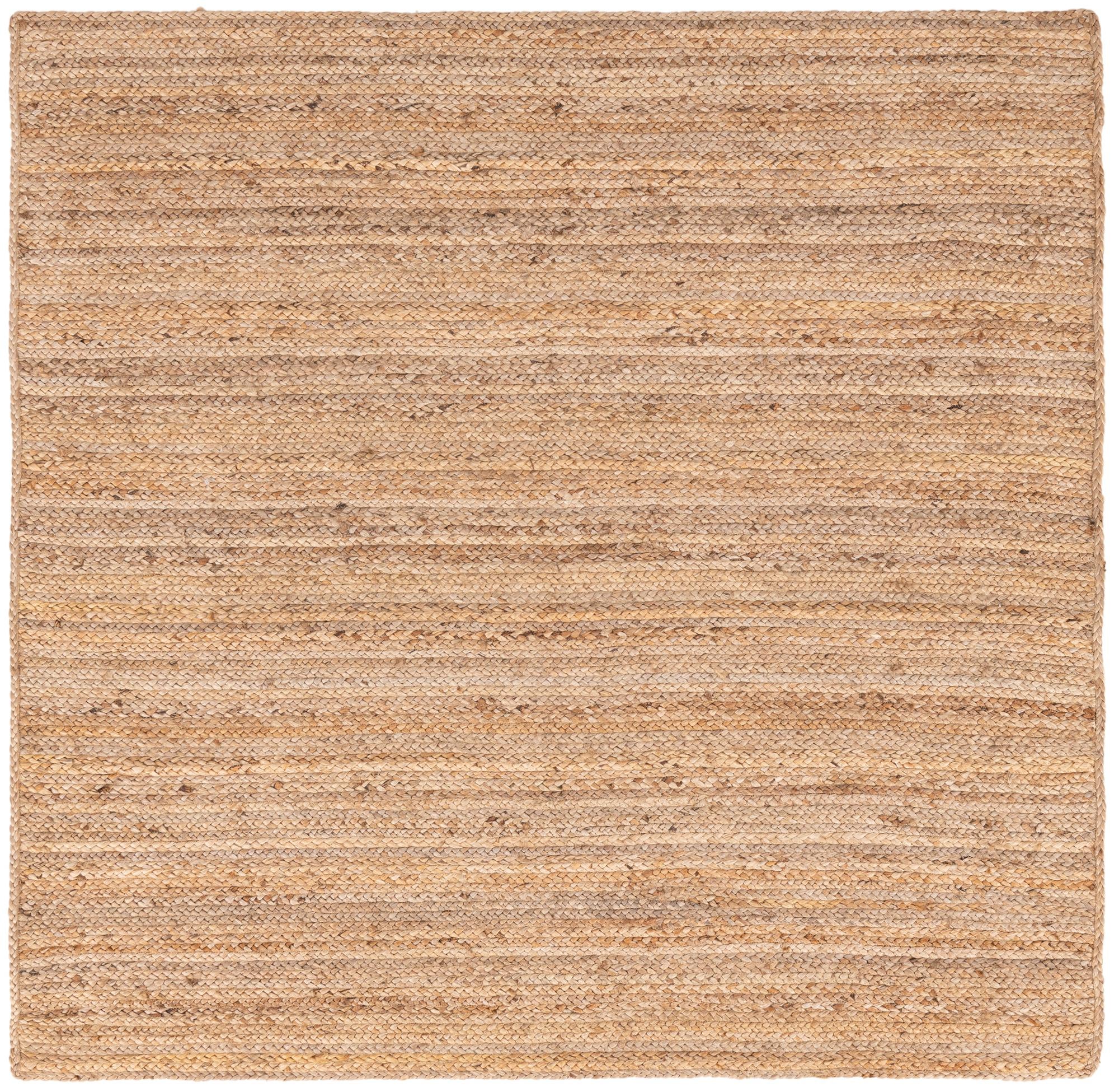Rugs.com Hand Braided Jute Rug – 6 Ft Square Natural Flatweave Rug ...
