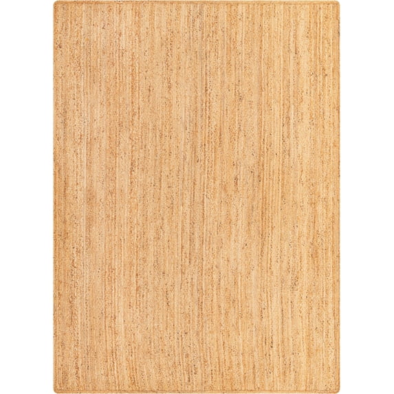 Rugs.com Hand Braided Jute Rug – 8' x 11' Natural Flatweave Rug Perfect For Living Rooms, Large Dining Rooms, Open Floorplans