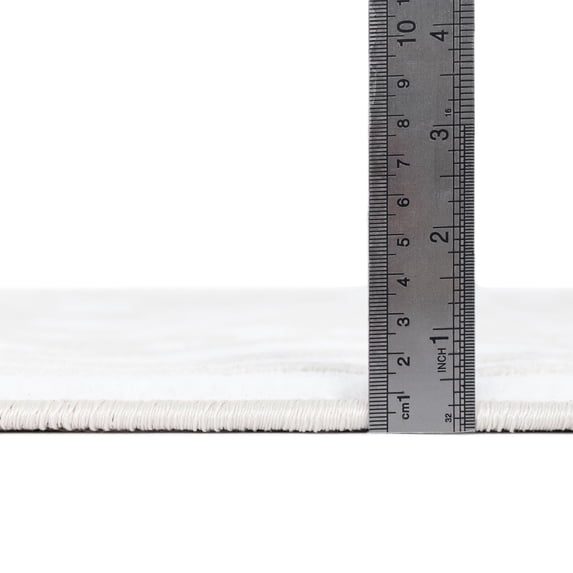 Rugs.com Hermitage Collection Rug – 5' x 8' Snow White Medium Rug Perfect For Bedrooms, Dining Rooms, Living Rooms