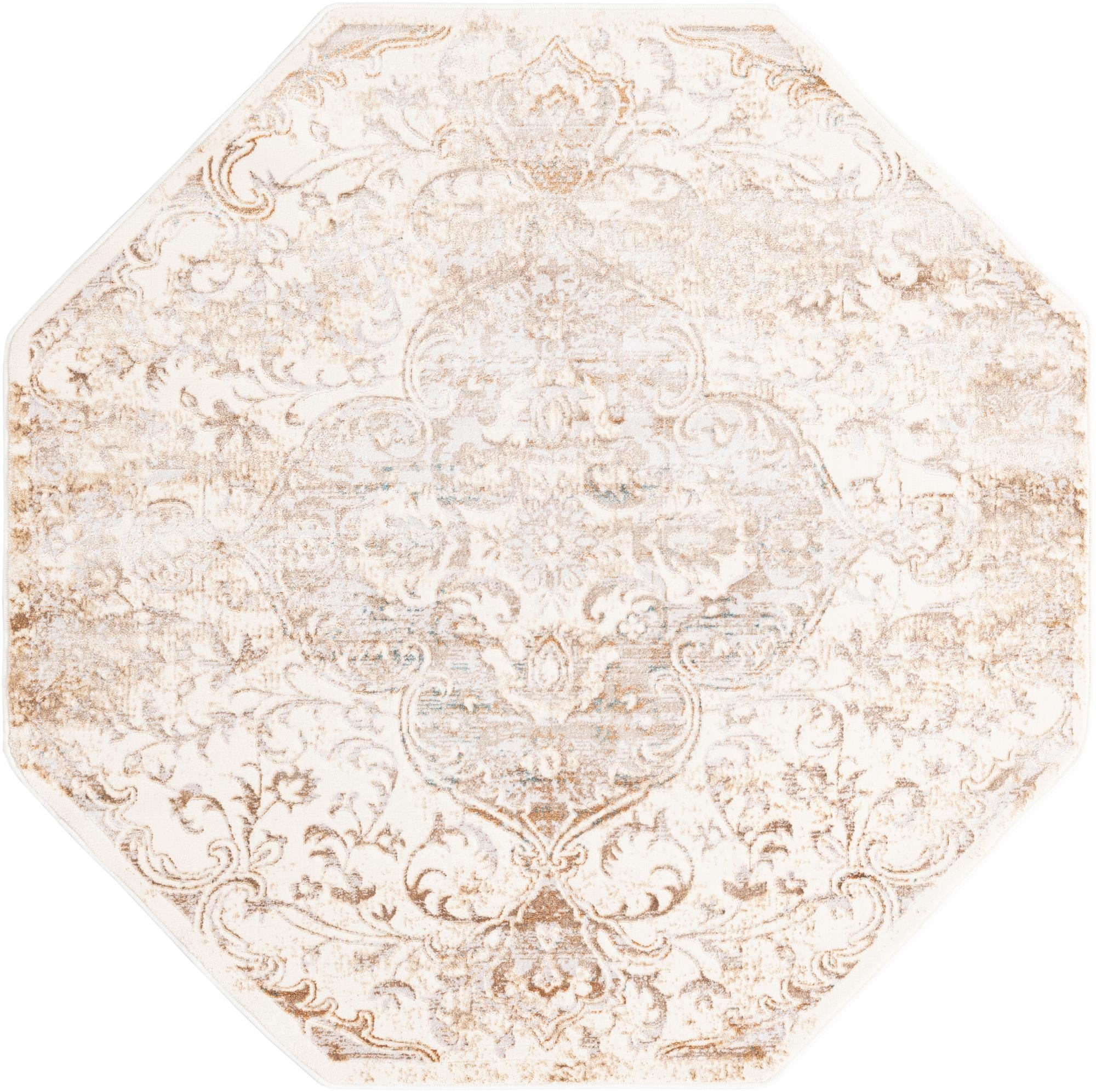 Rugs.com Highbury Collection Rug – 5 Ft Octagon Cream Medium-Pile Rug ...