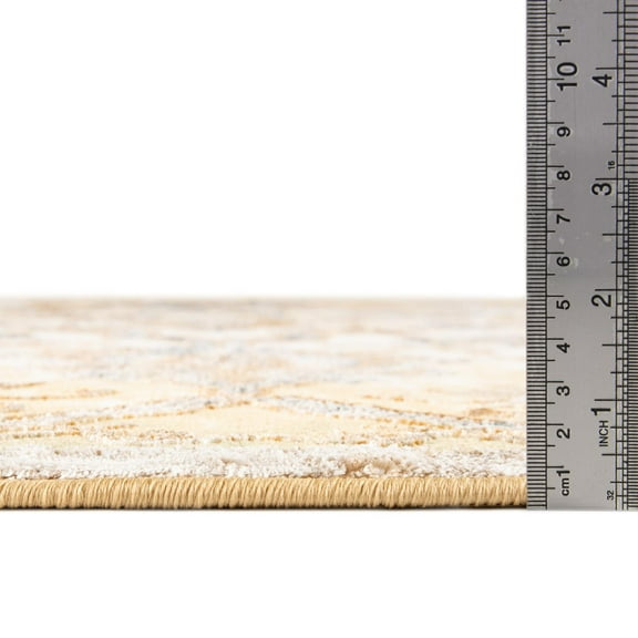 Rugs.com Highbury Collection Rug – 5' x 8' Yellow Medium-Pile Rug Perfect For Bedrooms, Dining Rooms, Living Rooms