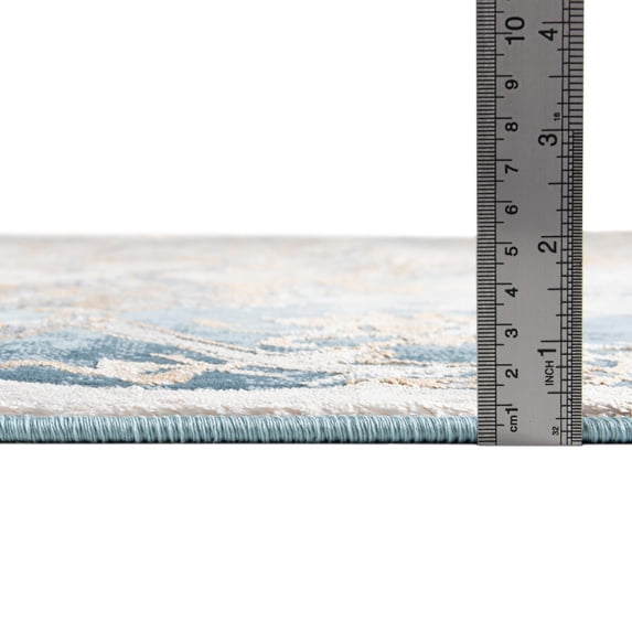 Rugs.com Highbury Collection Rug – 7' x 10' Teal Medium-Pile Rug Perfect For Bedrooms, Dining Rooms, Living Rooms