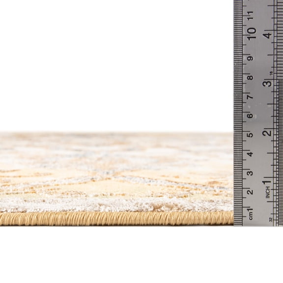 Rugs.com Highbury Collection Rug – 7' x 10' Yellow Medium-Pile Rug Perfect For Bedrooms, Dining Rooms, Living Rooms