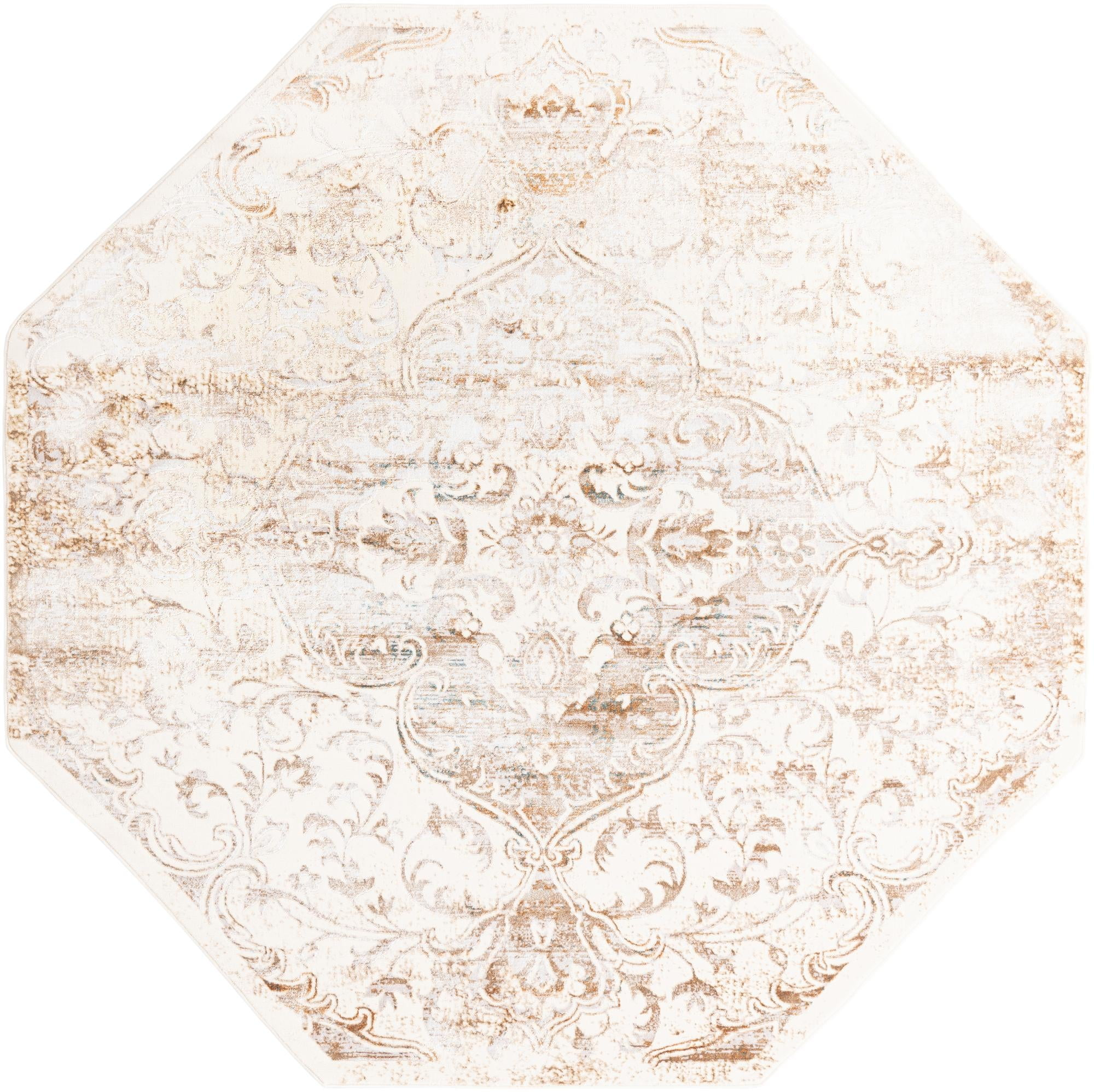 Rugs.com Highbury Collection Rug – 8 Ft Octagon Cream Medium-Pile Rug ...