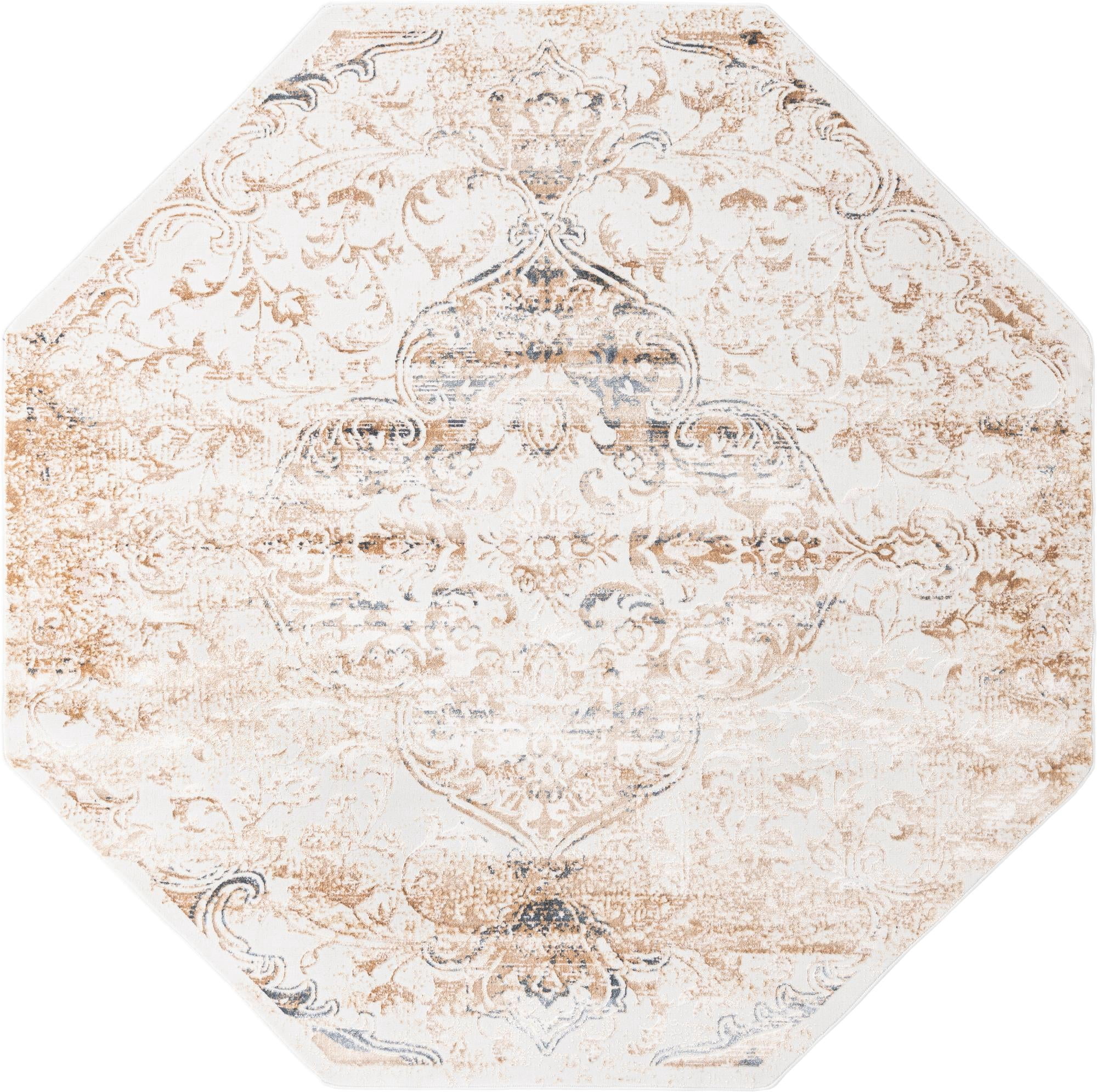 Rugs.com Highbury Collection Rug – 8 Ft Octagon Ivory Medium-Pile Rug ...