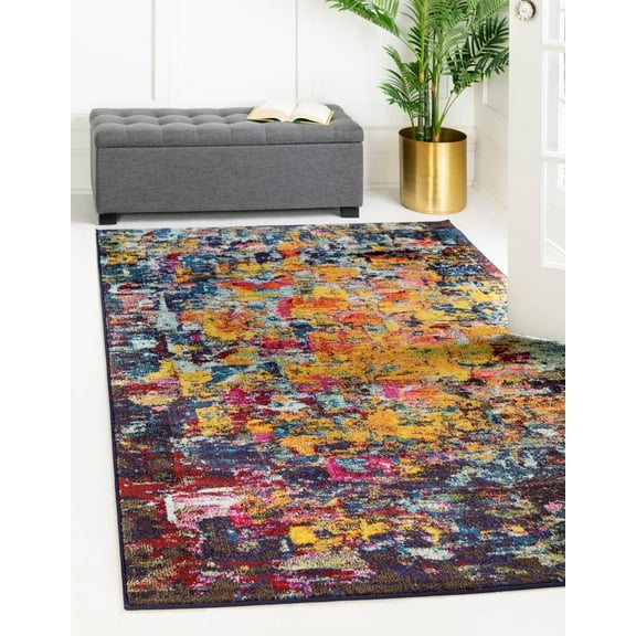 Rugs.com Hyacinth Collection Rug – 5' x 8' Multi Medium Rug Perfect For Bedrooms, Dining Rooms, Living Rooms