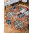 thumbnail image 1 of Rugs.com Hyacinth Collection Rug – 8 Ft Round Orange Medium Rug Perfect For Kitchens, Dining Rooms, 1 of 8