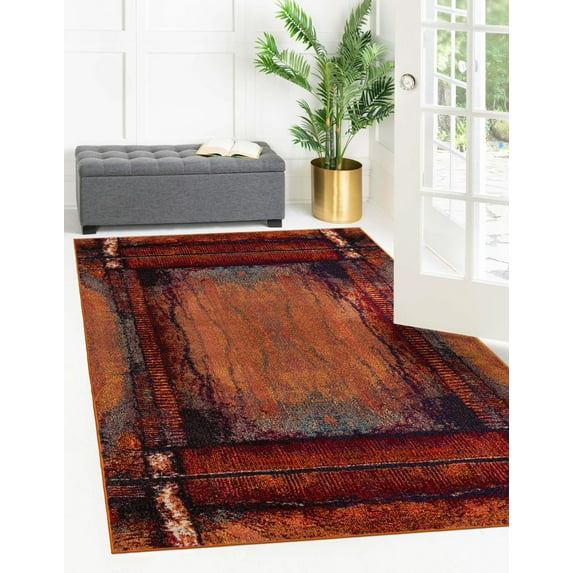 Rugs.com Hyacinth Collection Rug – 9' x 12' Orange Medium Rug Perfect For Living Rooms, Large Dining Rooms, Open Floorplans