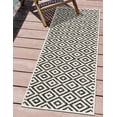 thumbnail image 1 of Rugs.com Jill Zarin Outdoor Collection Rug – 2' 7 x 12' Runner Charcoal Gray Flatweave Rug Perfect For Hallways, Entryways, 1 of 9