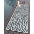 thumbnail image 1 of Rugs.com Jill Zarin Outdoor Collection Rug – 2' x 6' Runner Blue Flatweave Rug Perfect For Hallways, Entryways, 1 of 7
