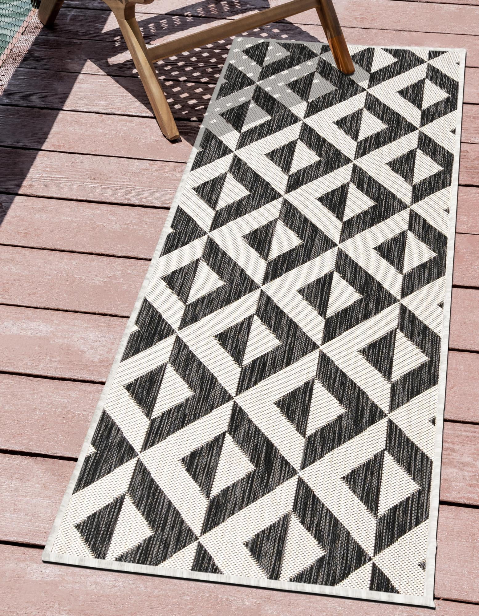 Rugs.com Jill Zarin Outdoor Collection Rug – 2' x 6' Runner Charcoal ...