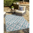 thumbnail image 1 of Rugs.com Jill Zarin Outdoor Collection Rug – 3' 3 x 5' 3 Pink And Aqua Flatweave Rug Perfect For Entryways, Kitchens, Breakfast Nooks, Accent Pieces, 1 of 5