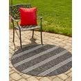 thumbnail image 1 of Rugs.com Jill Zarin Outdoor Collection Rug – 3' Round Charcoal Flatweave Rug Perfect For Kitchens, Dining Rooms, 1 of 1