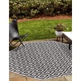 thumbnail image 1 of Rugs.com Jill Zarin Outdoor Collection Rug – 4' Octagon Charcoal Gray Flatweave Rug Perfect For Living Rooms, Kitchens, Entryways, 1 of 9